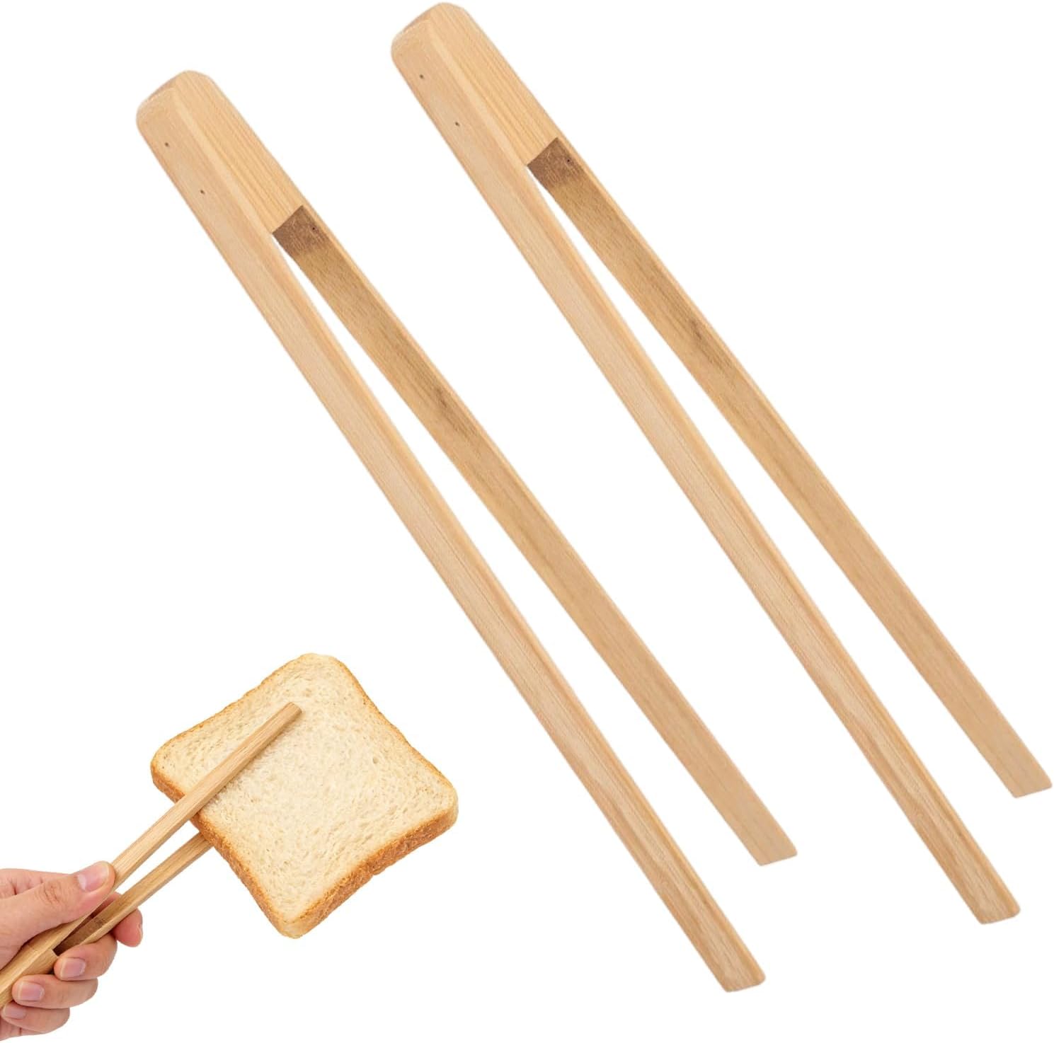 2 Stück Natürliche Bambus-toastzangen, 25 Cm Lange Bambuszangen, Bambus-toasterzangen Zum Toasten Von Brotscheiben Und Gurken, Küchenclip