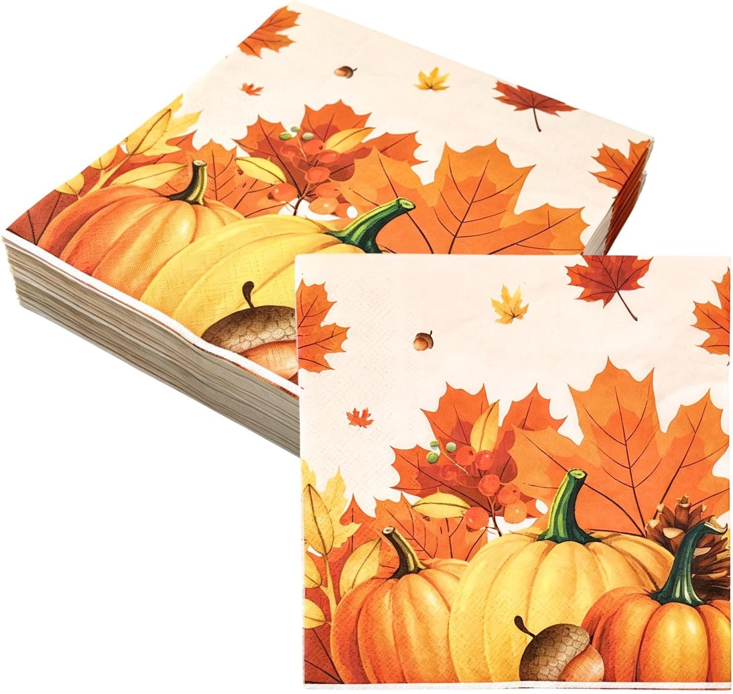Packung Mit 60 Papierservietten Für Den Herbst