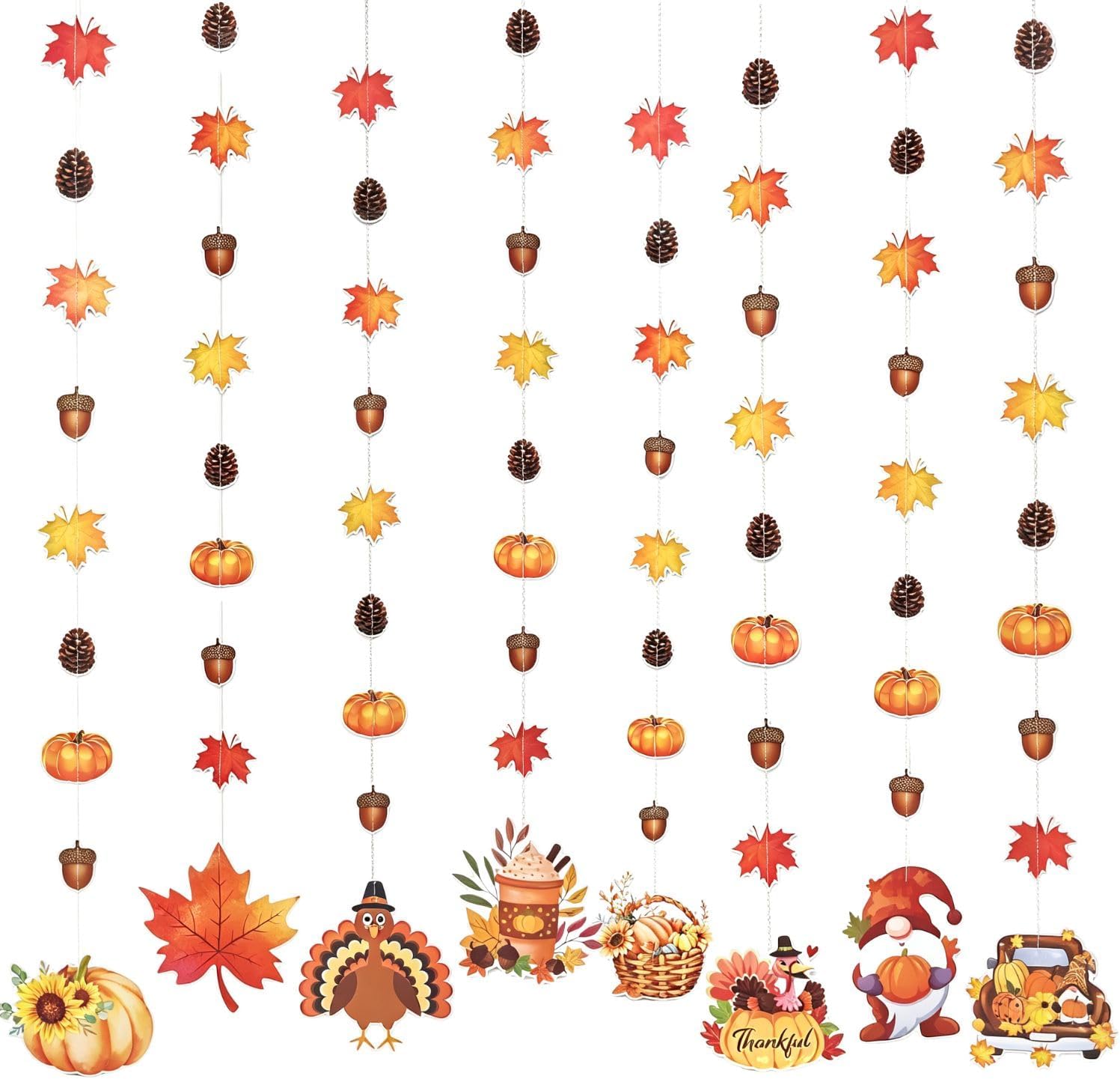 Set Mit 8 Herbstgirlanden, Herbstdekoration, Hängedekoration Für Den Innenbereich