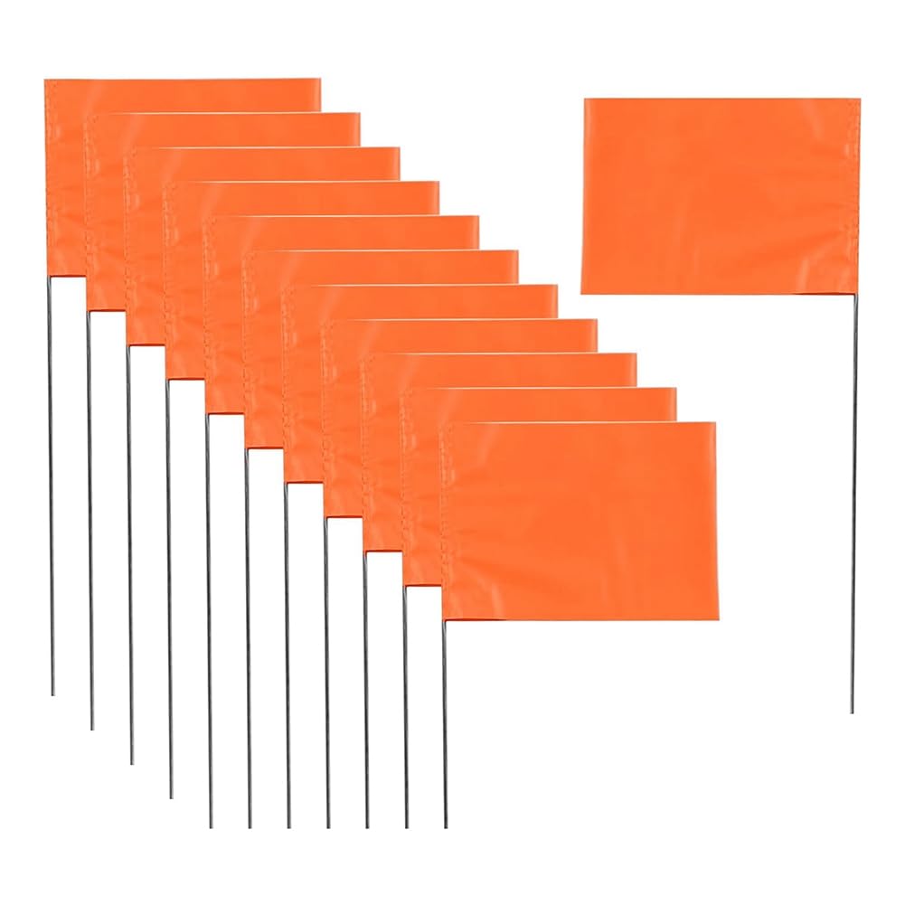 Packung Mit 50 Markierungsfähnchen, Orangefarbene Gartenfähnchen, 38,1 X 10,2 X 12,7 Cm, Rasenfähnchen, Bewässerungsfähnchen, Landschaftsfähnchen