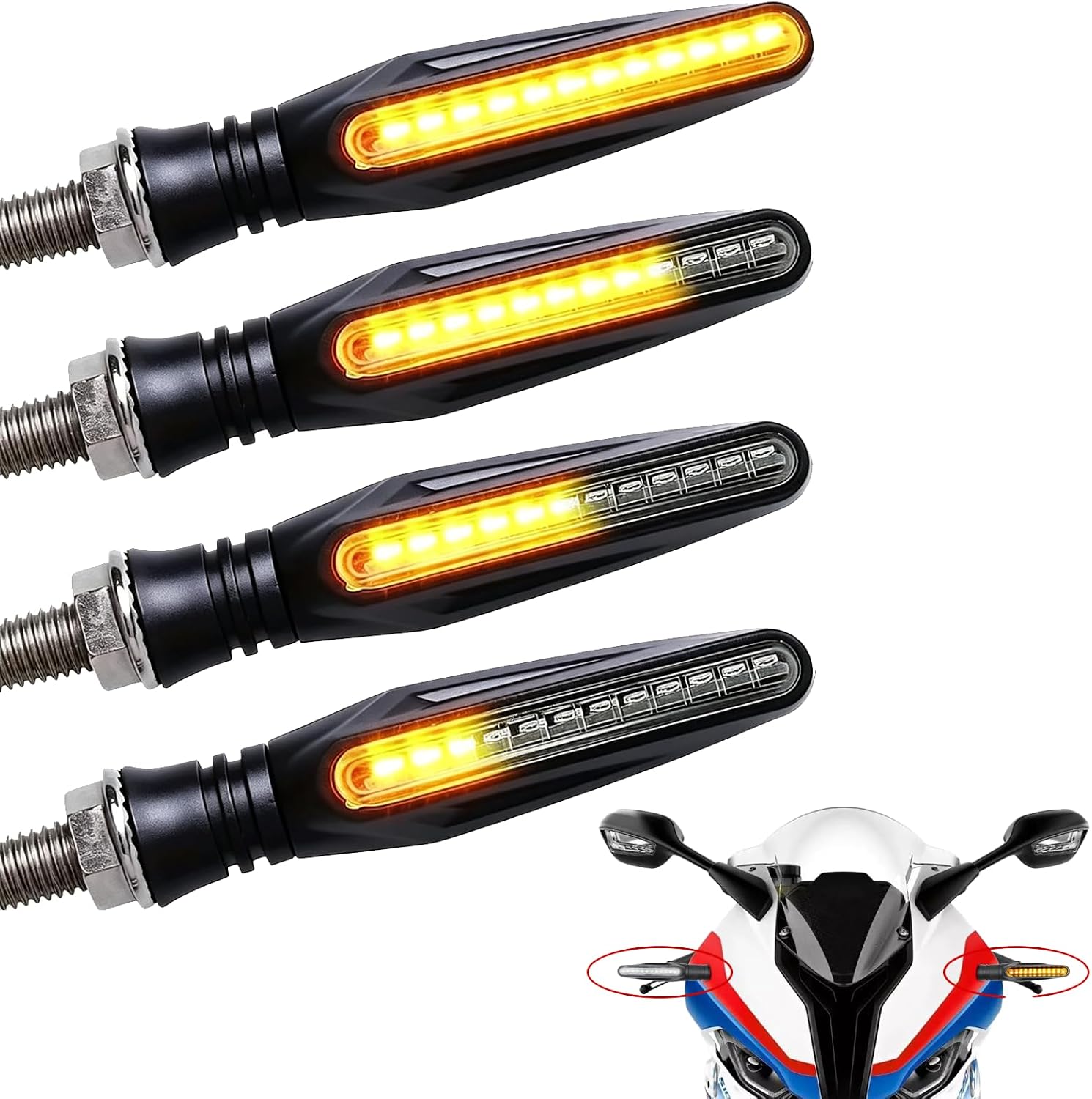 4 Stück Zugelassene Led-motorradblinker, 12v Led-motorradblinker, Gut Sichtbare Blinker, Kompatibel Mit Roller, Quad, Cruiser Und Offroad-motorrädern