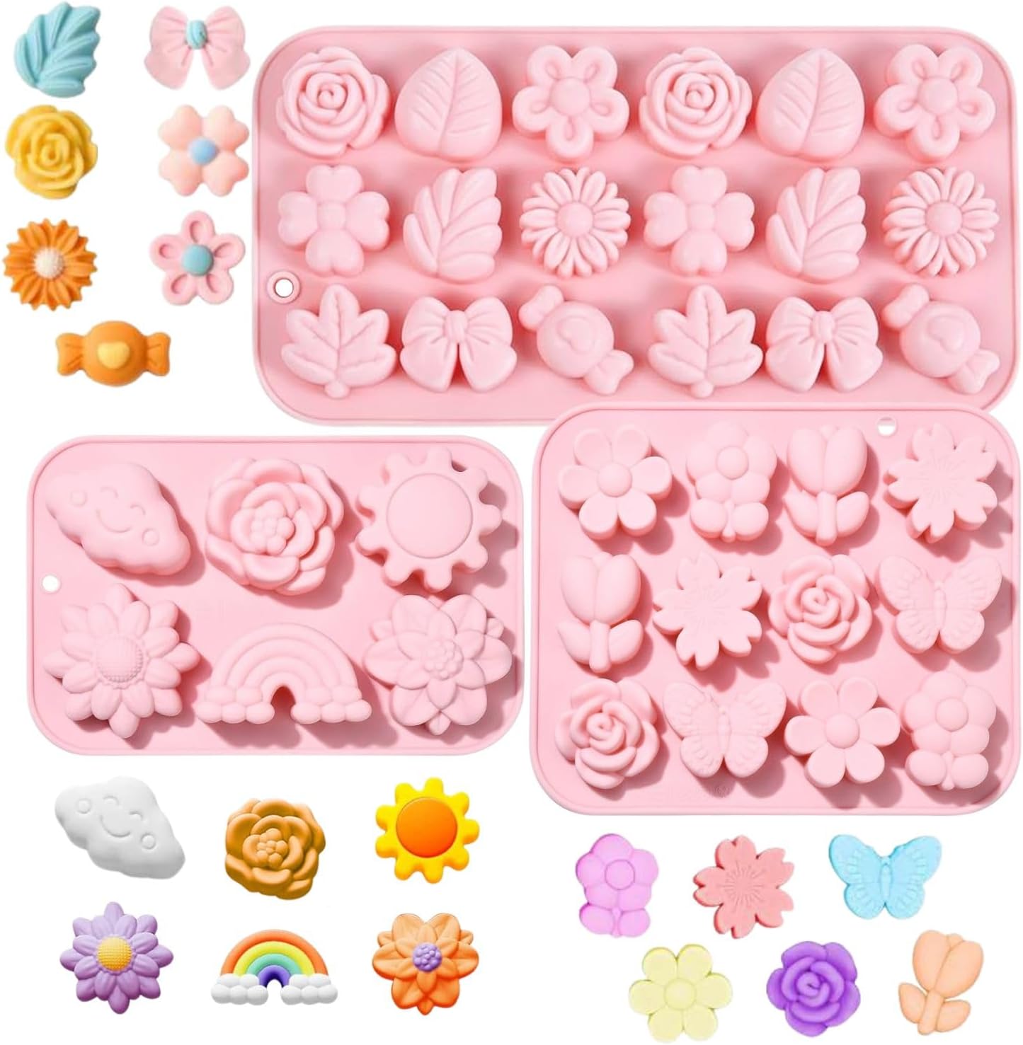 3-teiliges Silikon-süßigkeitenform-set, 3d-schokoladenform