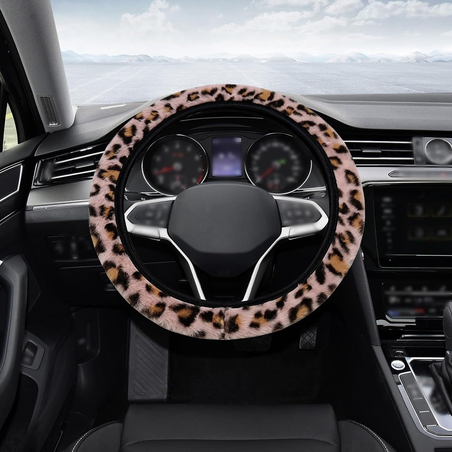 Universal-lenkradbezug Mit Leopardenmuster, 38 Cm (pink)