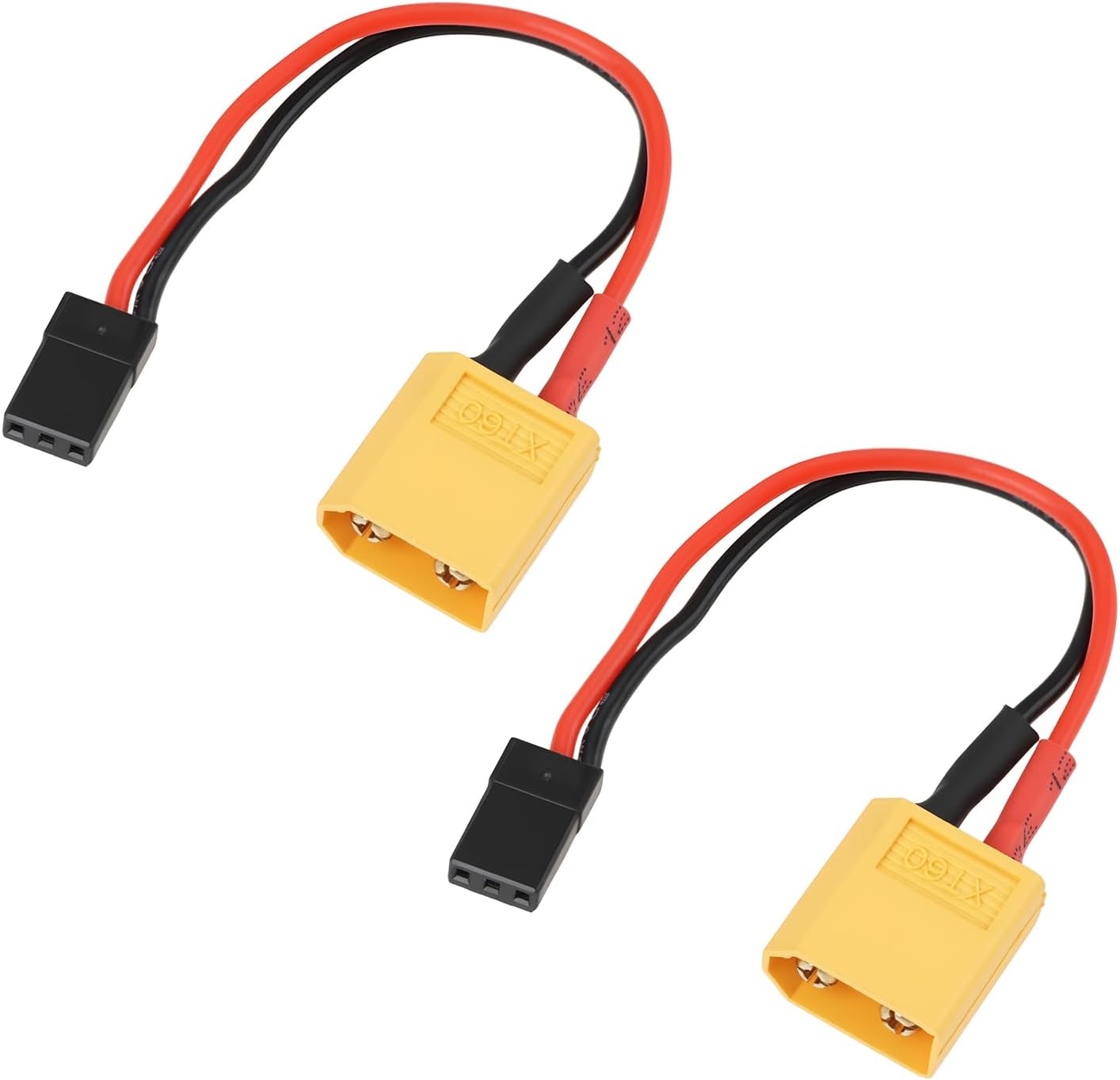 2er-pack Xt60 Stecker Auf Servo-adapterkabel, 20 Awg, 10 Cm, Kompatibel Mit Jr Und Futaba Für Rc-flugzeuge