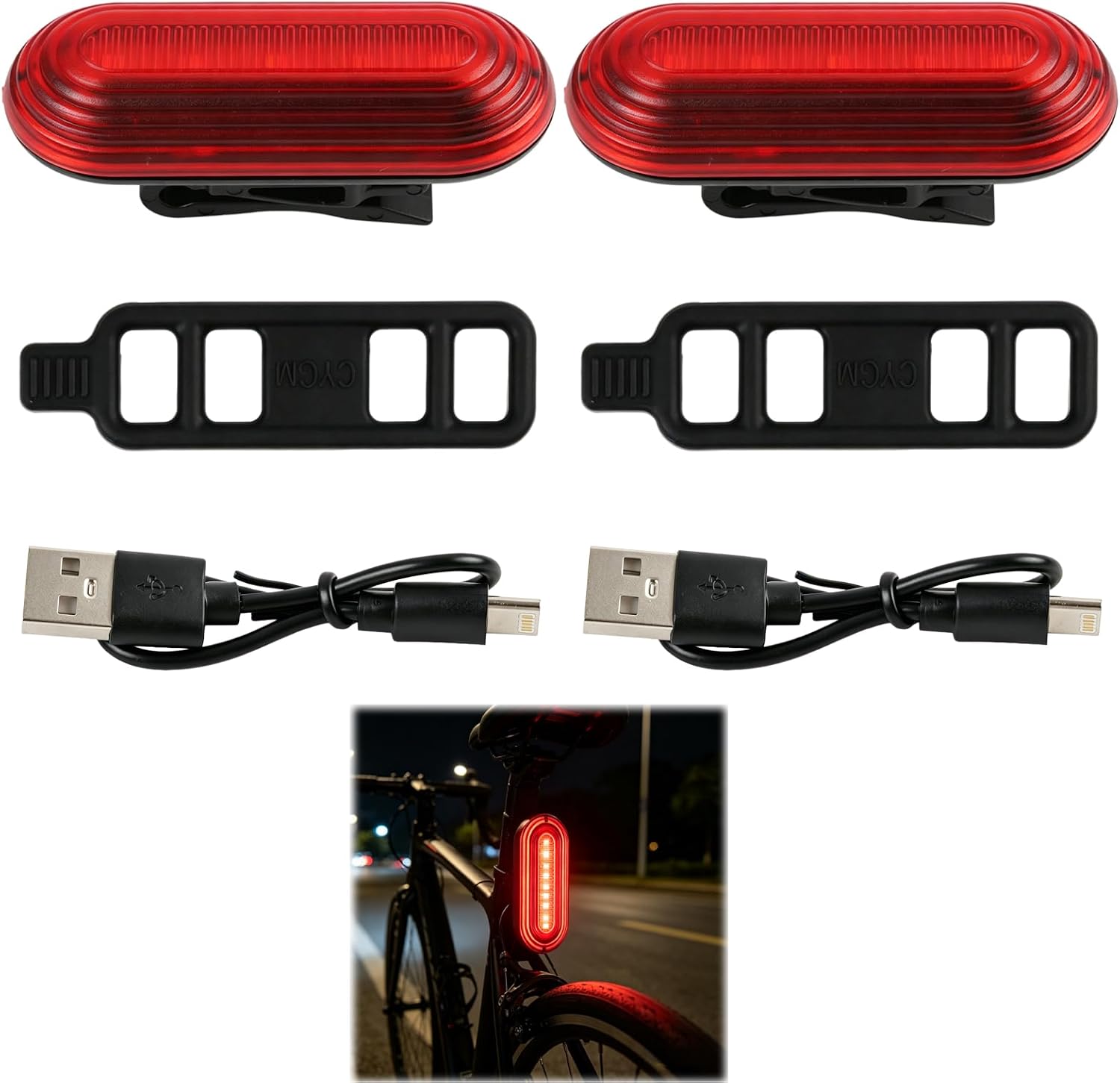 Wiederaufladbares Led-fahrradrücklicht Mit Usb-c-anschluss, 8 Stunden Akkulaufzeit, Dauerlicht, Wasserdicht (ipx6), Einfache Werkzeuglose Montage, Zugelassen Für Mountainbikes, E-bikes Und Rennräder