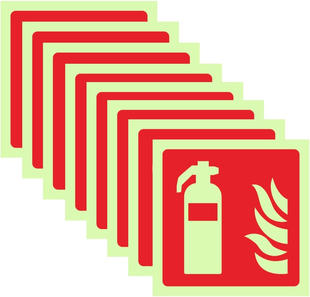 Stück 10 X 10 Cm Selbstklebende Feuerlöscher-schilder, Hinterleuchtete Pvc-feuerlöscher-aufkleber, Feuerlöscher-schilder Für Zuhause, Büro, Krankenhaus