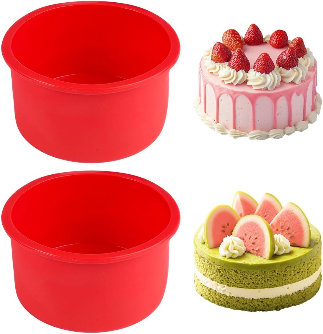 2-teilige Runde Silikon-kuchenform, 10 Cm Antihaft-silikonform