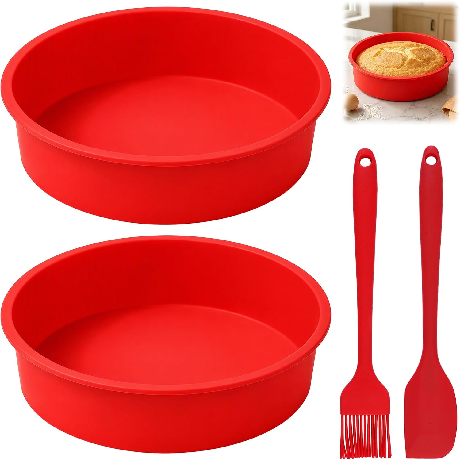 2-teilige Runde Silikon-kuchenform, 25 Cm Antihaft-silikonform