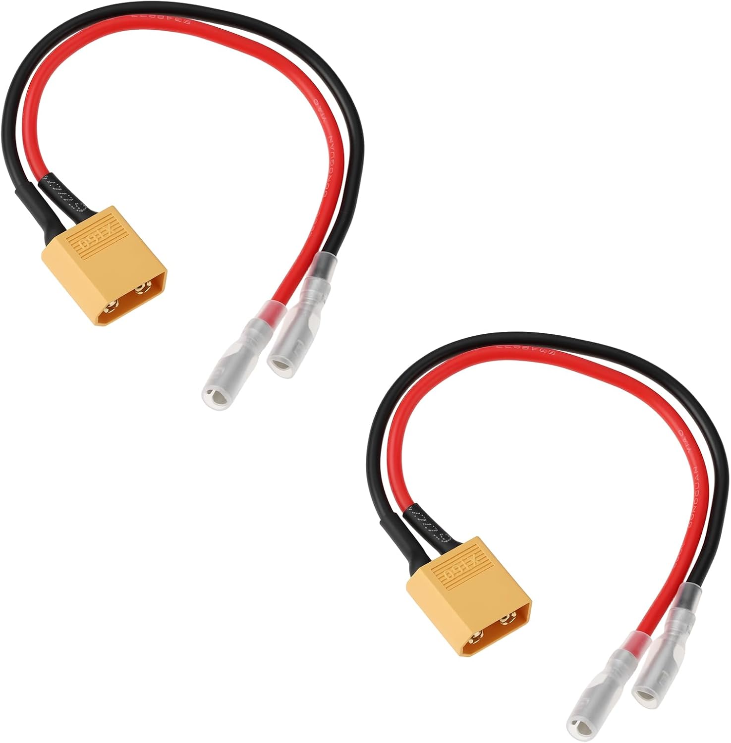 Packung Mit 2 Xt60-stromkabeln (stecker Auf Buchse), 4 Mm, 14 Cm, 18 Awg, Kompatibel Mit Heng Long 1/16-tanks