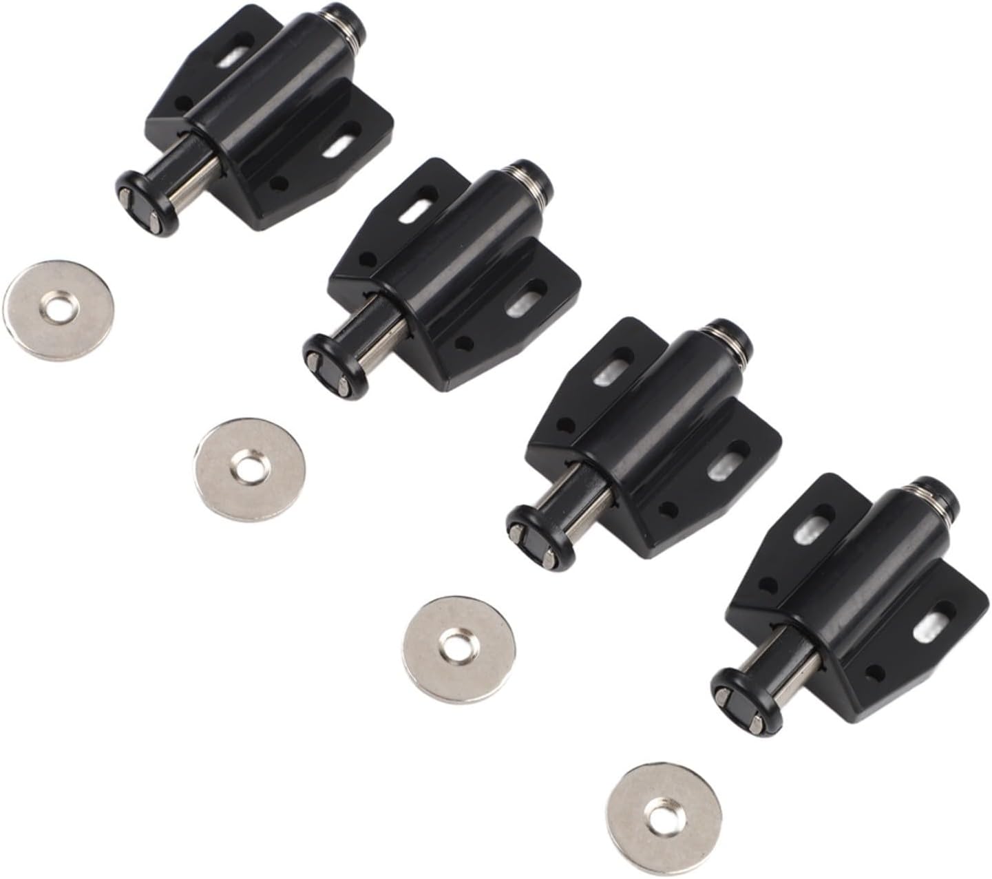 Set Mit 4 Magnetischen Push-to-open-schrankriegeln – Magnetische Touch-entriegelungsriegel Für Küchentüren Und Schubladen – Kein Griff Erforderlich, Einfacher Push-to-open-mechanismus
