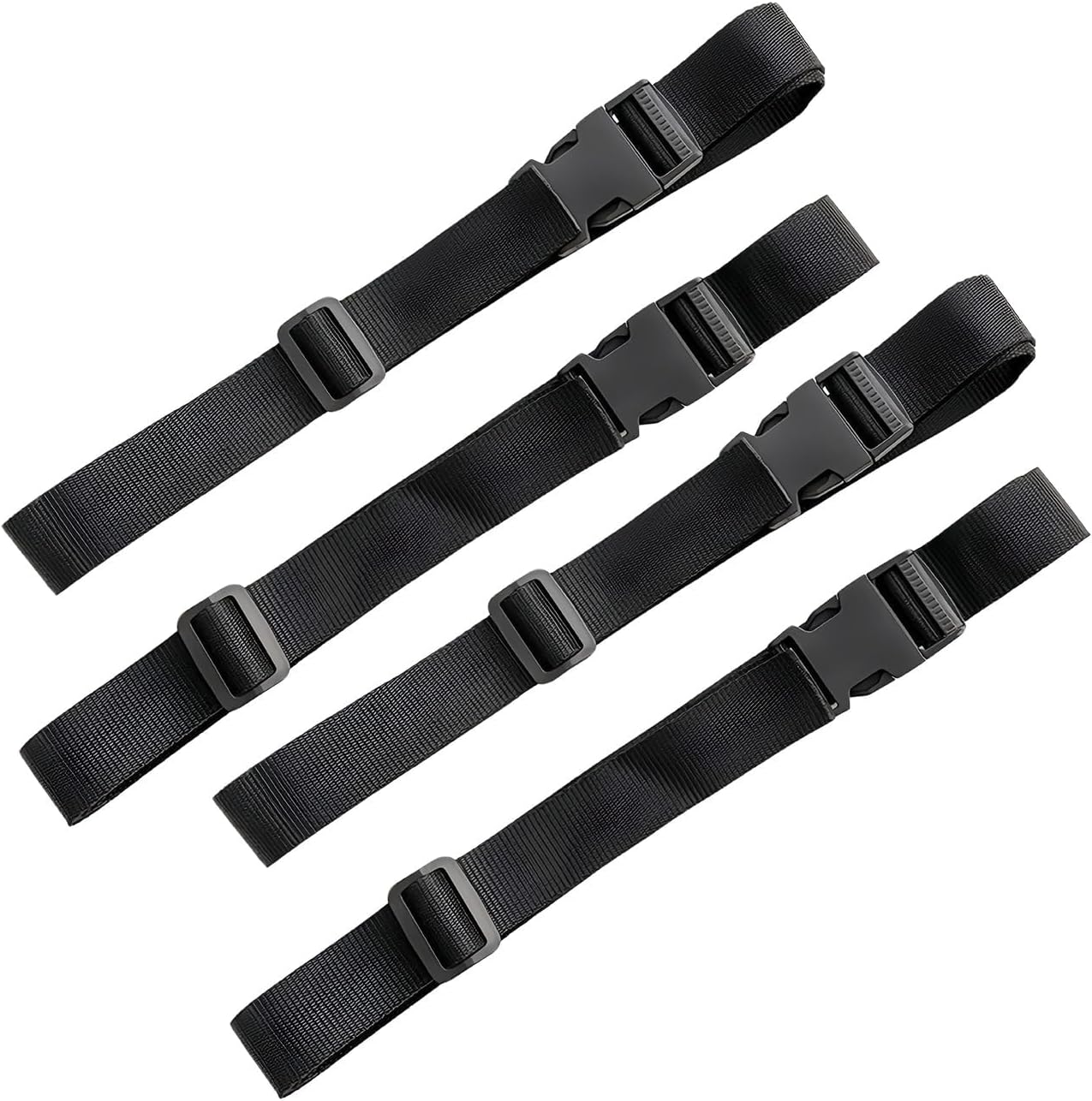 4-teiliges Koffergurtset, 25 Mm Breite Gepäckgurte, Verstellbare Schnellverschlussgurte, 1 Meter Lang, Spanngurte Für Gepäck, Taschen Und Ladungssicherung, Schwarz