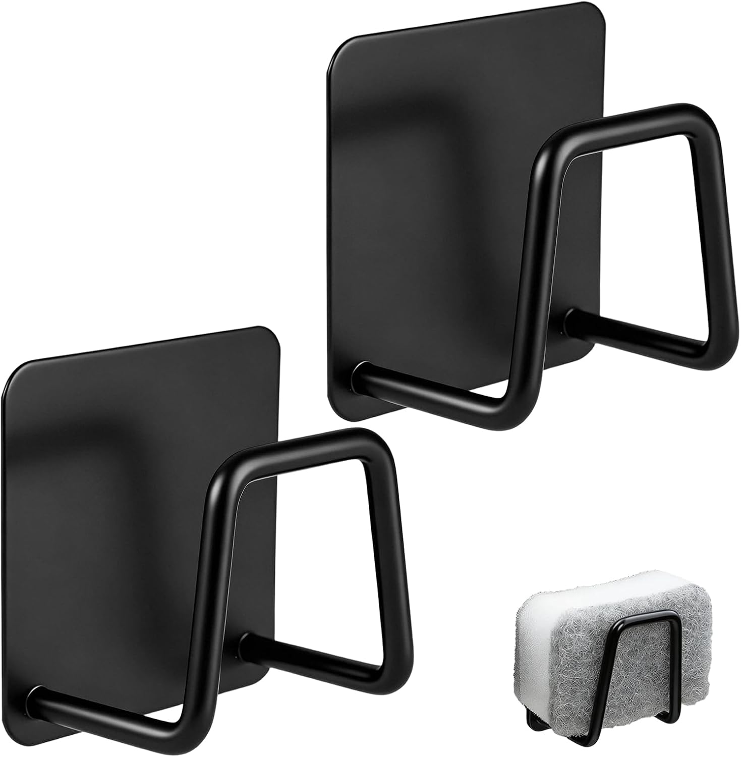 2 Stück Porte Eponge Evier Cuisine, 5 × 5 × 3 Cm Schwarz
