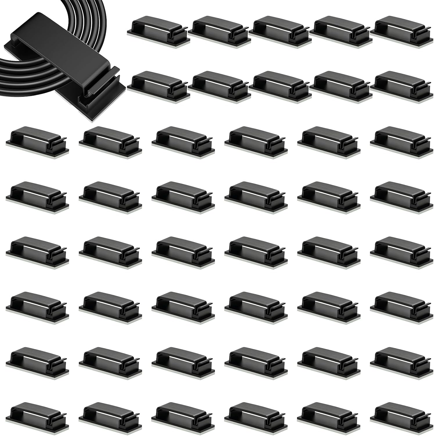 50 Stück Kabelmanagement, Kabelorganisator, Kabelclips Für Büro Und Zuhause, Kabelclips Für Arbeitsbereiche Und Unterhaltungselektronik, 4,6 Cm, Schwarz