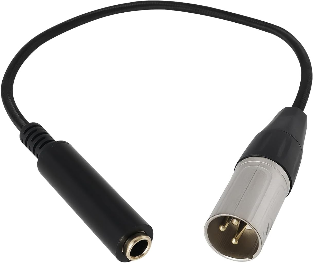 1 X 3-poliges Metall-audiokabel, Stecker Auf 6,35-mm-xlr-stecker Auf 6,35-mm-klinkenbuchse, Für Mischpulte, Mikrofone, Verstärker, Rackgeräte, Keyboards, 30 Cm