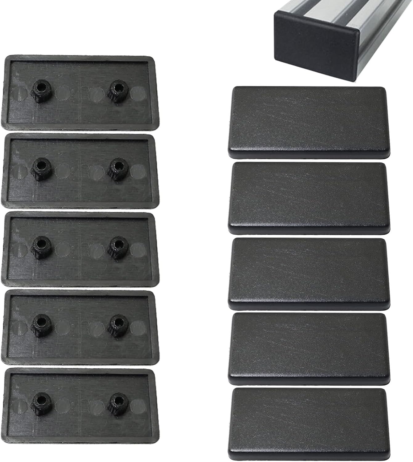 Set Mit 10 Schwarzen Aluminium-extrusionsspitzen Für Die Serie 2040, Kunststoff- Und Aluminium-profilkappen, T-profil-zubehör