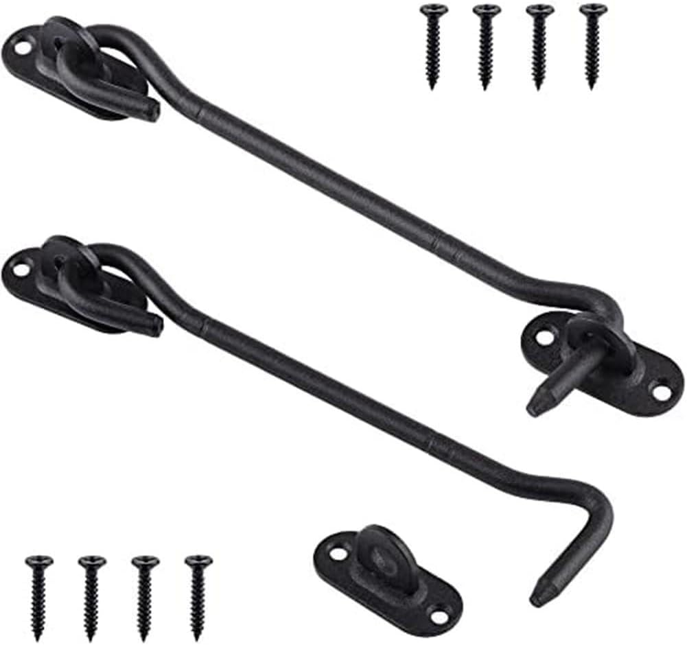 Schwarzer 8-zoll-scheunentorriegel Aus Robustem Edelstahl