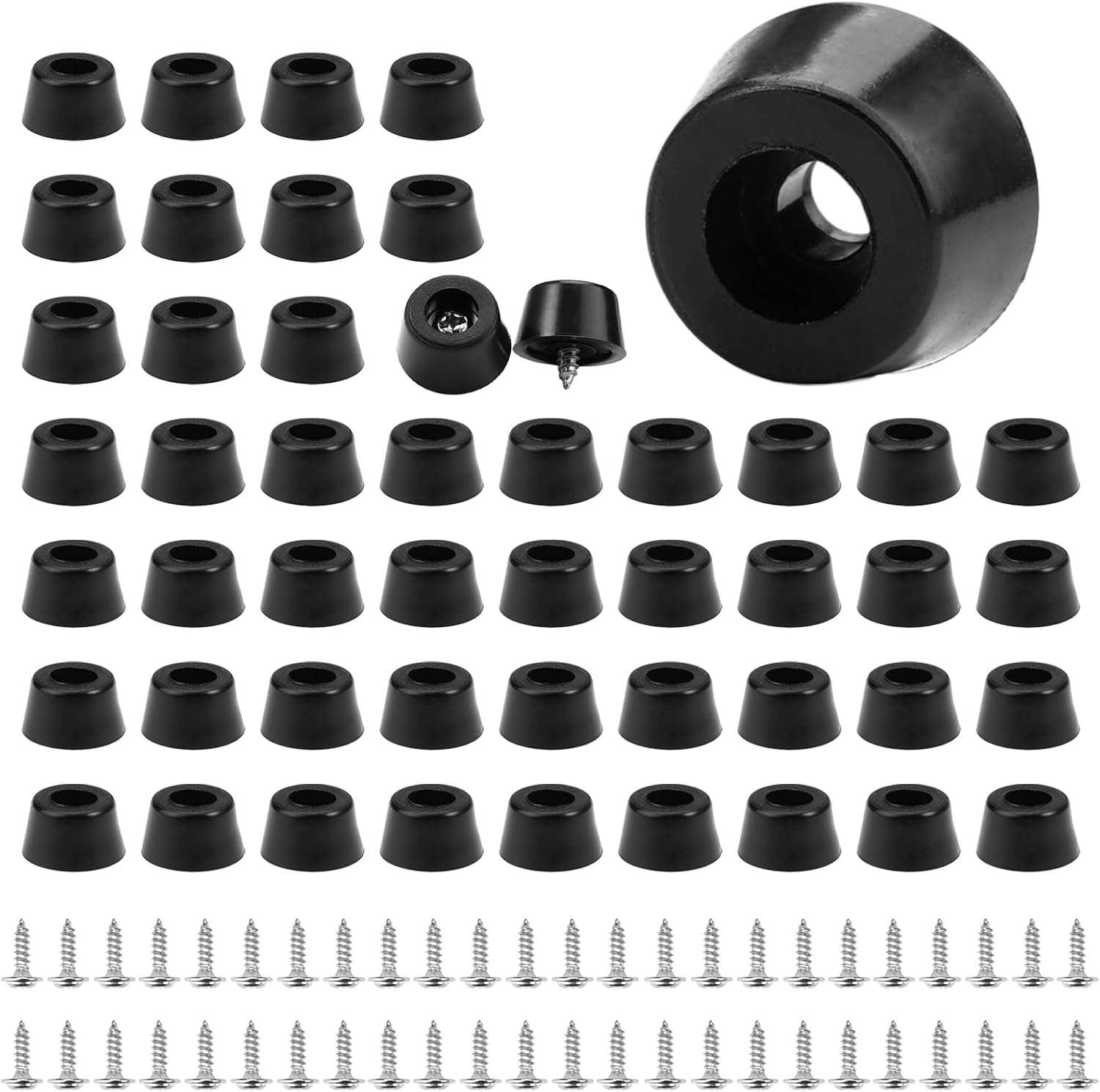 50 Stück Anschraubbare Gummistuhlbeine, 15 X 8 Mm Anschraubbare Gummifüße