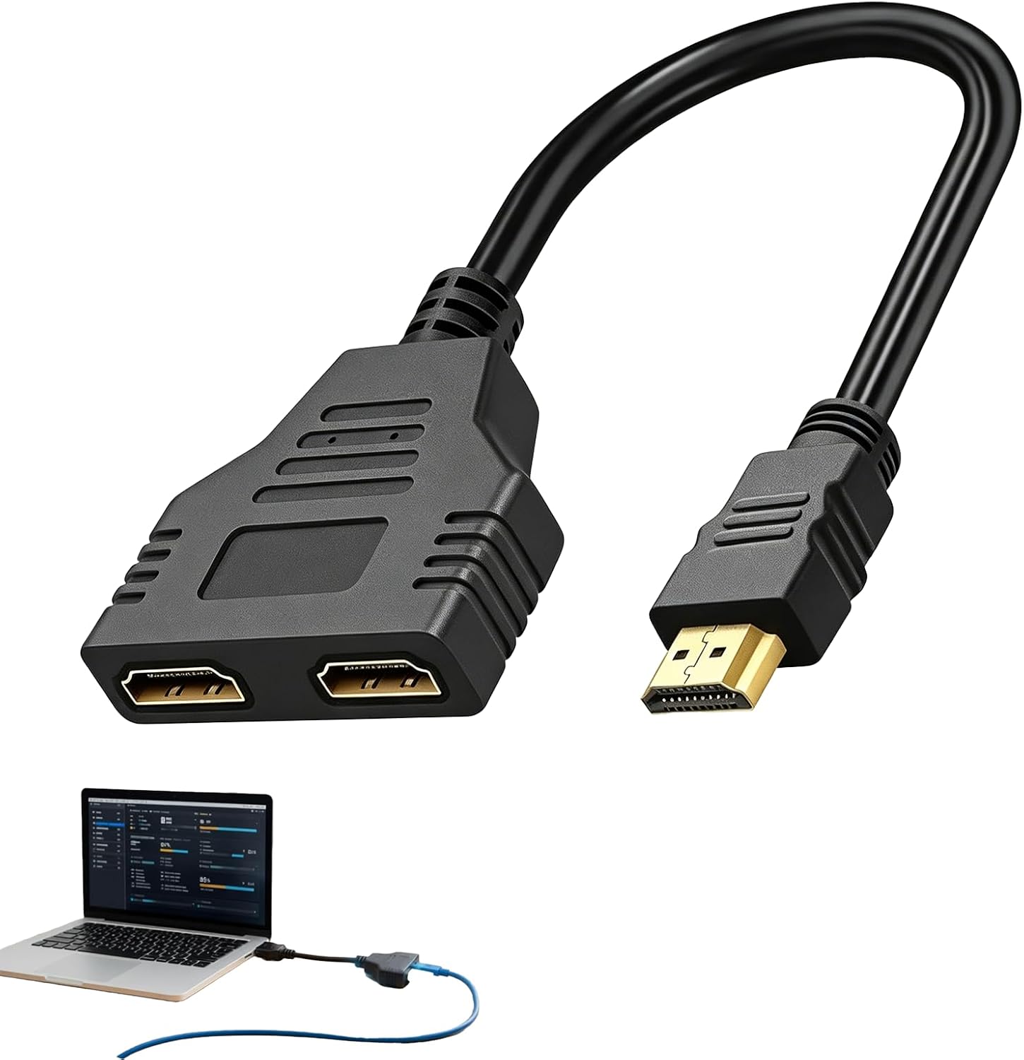 Stück Hdmi-splitter-adapter 1 Auf 2, Hdmi-splitter Mit Zwei Ausgängen, Für Professionelle Präsentationen, Videostreaming, Gaming-setups Und Dual-screen-displays