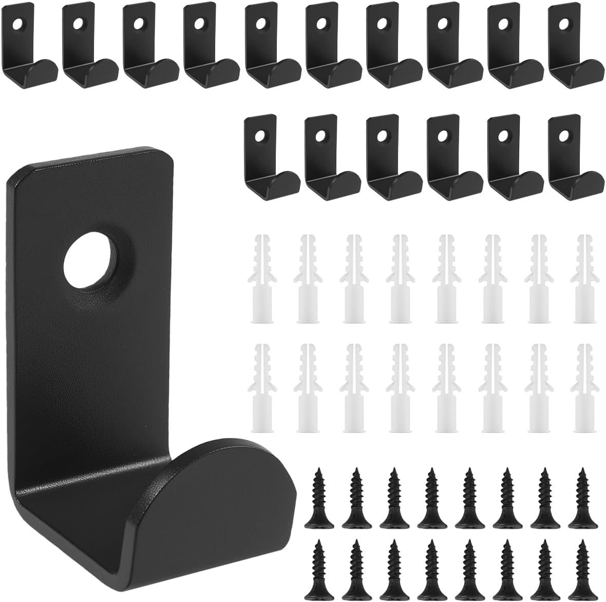 16 Schwarze Metall-kleiderhaken