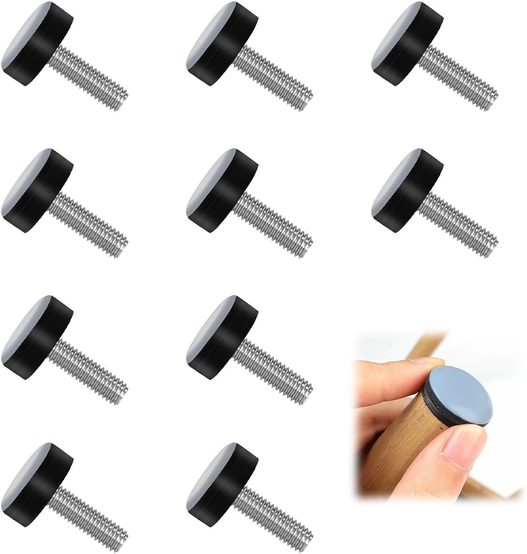 10 Möbelfüße, 25 Mm Durchmesser, Teflonpads Mit M8-gewinde