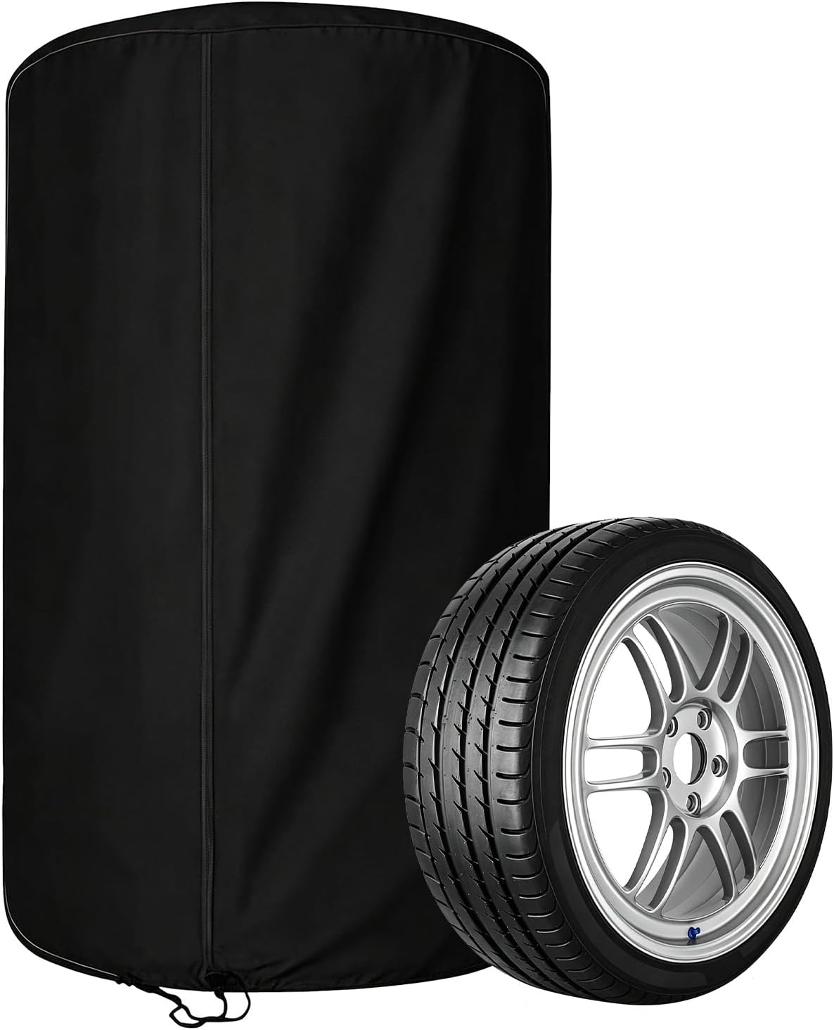 Schutzhülle Für 4 Reifen – 120 X 85 Cm – Wasserdicht – Stoff – Universell – Mit Reißverschluss Und Kordelzug – Für Garage, Keller Und Außenbereich – Schwarz
