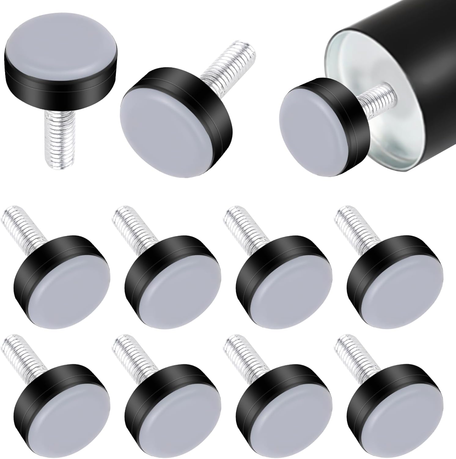 10 Stück Teflon-stuhlgleiter M6 Ø 20 Mm, Verstellbare Möbelfüße M6
