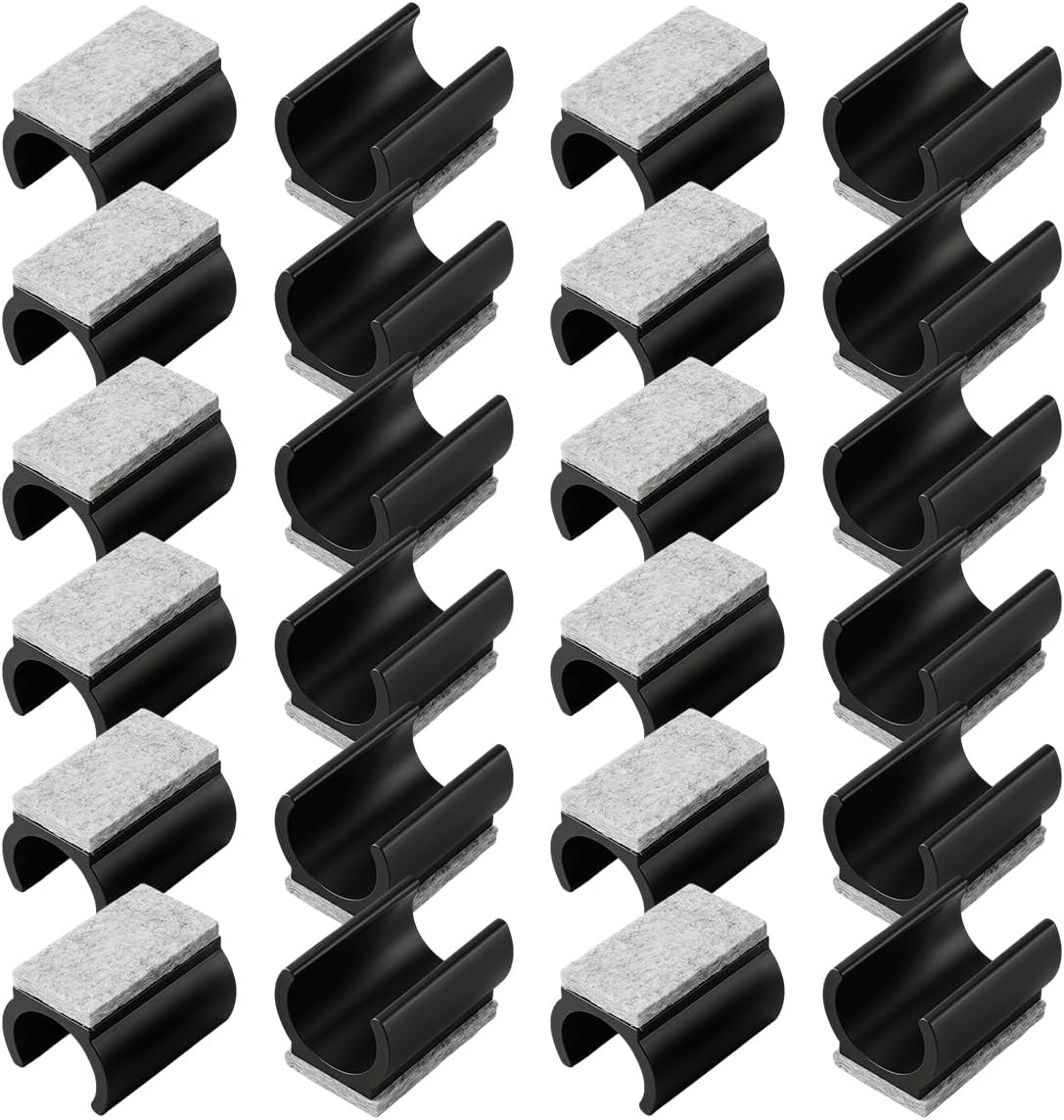 24 Stück U-förmige Filzgleiter Für Stühle, 25 Mm, Schwarz