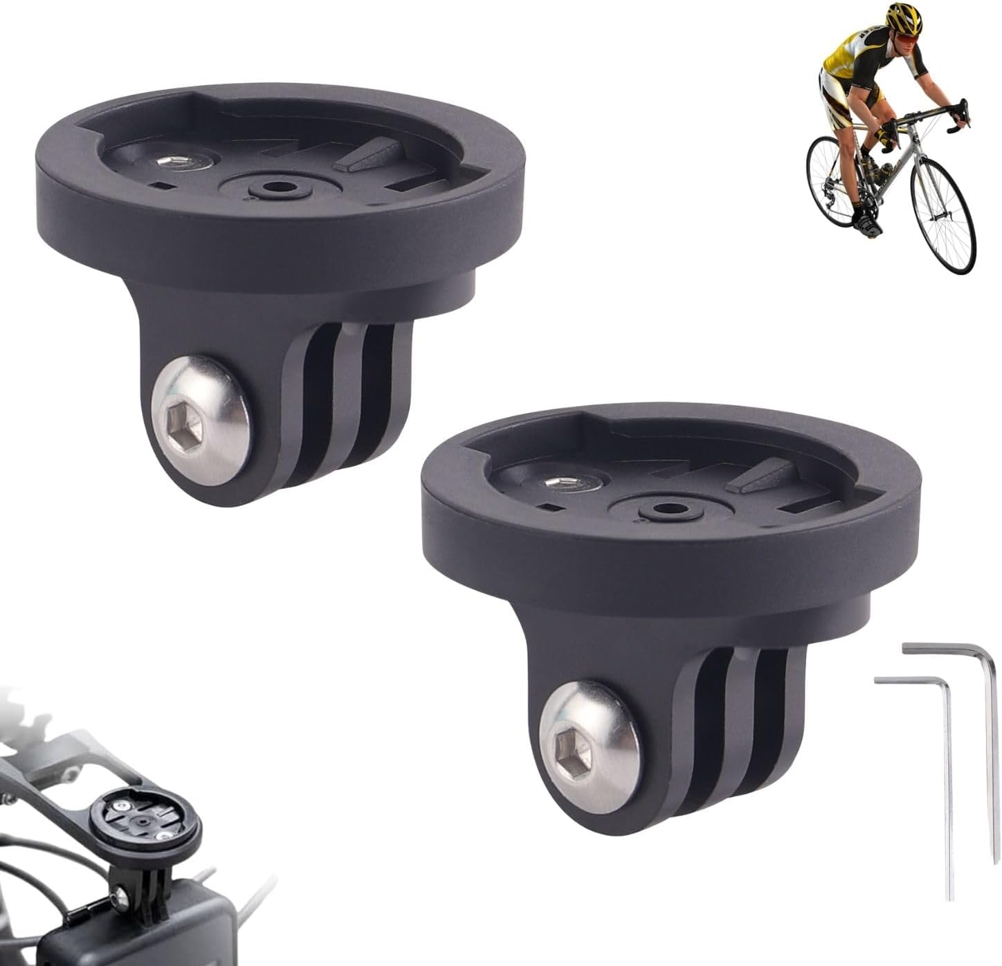 Universelle Fahrradhalterung Und Adapter, Universelle Adapterkombination Für Kamera Und Fahrradlicht, 20–22 Mm Lochabstand