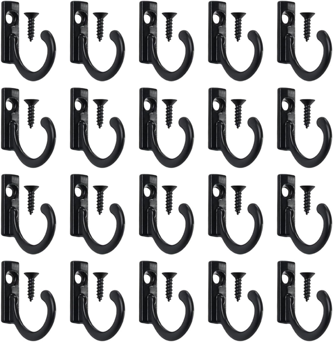 Set Mit 20 Einzinkigen Wandhaken Für Schlüssel, Hüte, Taschen – Rostfreie Türhaken Aus Zinklegierung Für Bad, Küche, Schlafzimmer, Büro – 27 Mm
