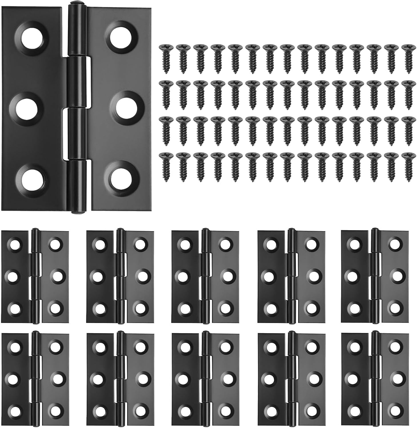 10 Stück Kleine Schwarze Eisenscharniere, 44 × 31 Mm Für Fenster, Schubladen, Kisten