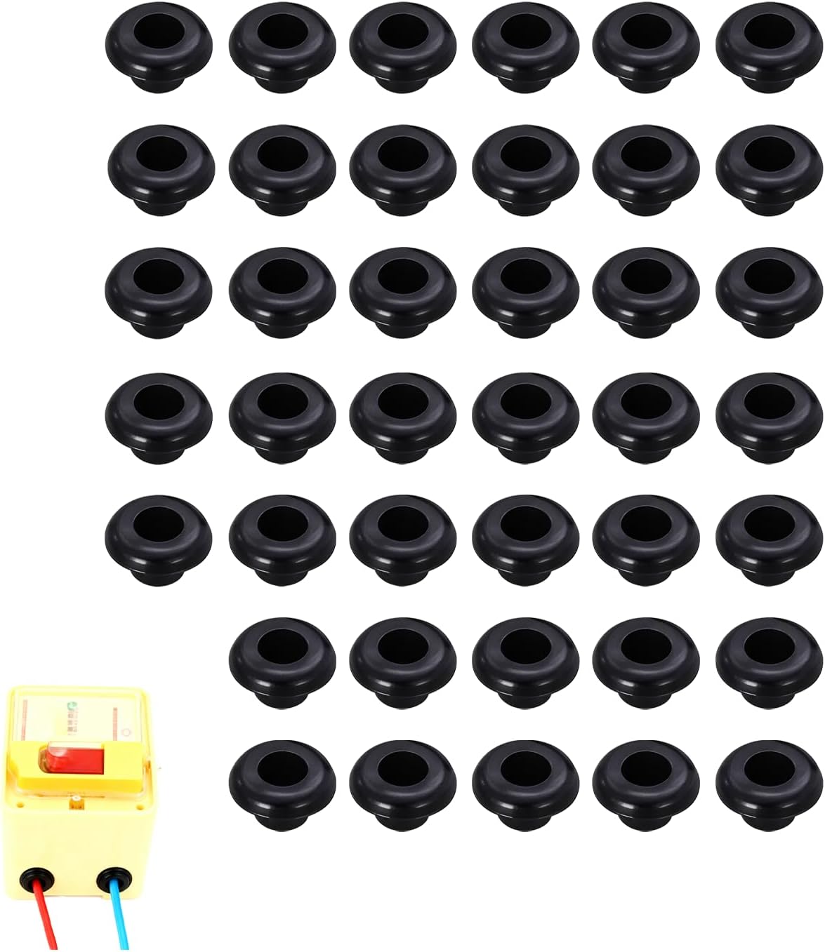 40 Stück Gummi-kabeltüllen, Wasserdichte Dichtungen Für Sanitärinstallationen, Gummistopfen, Elektrische Kabeltüllen, 10 Mm Durchmesser, Zum Schutz Von Drähten Und Kabeln, Schwarz