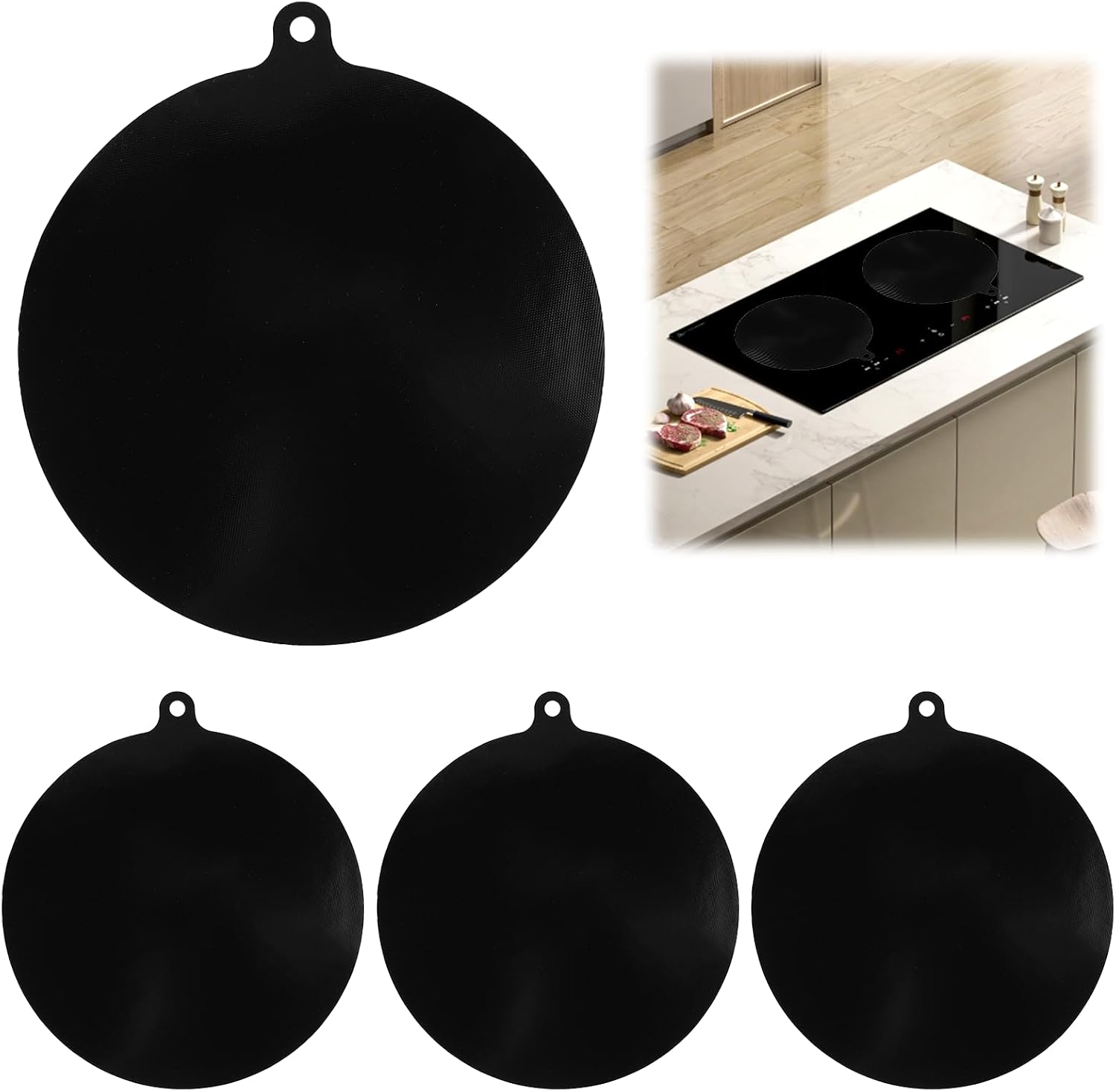 4-teilige Silikon-schutzmatten Für Induktionskochfelder, Ø 22 Cm