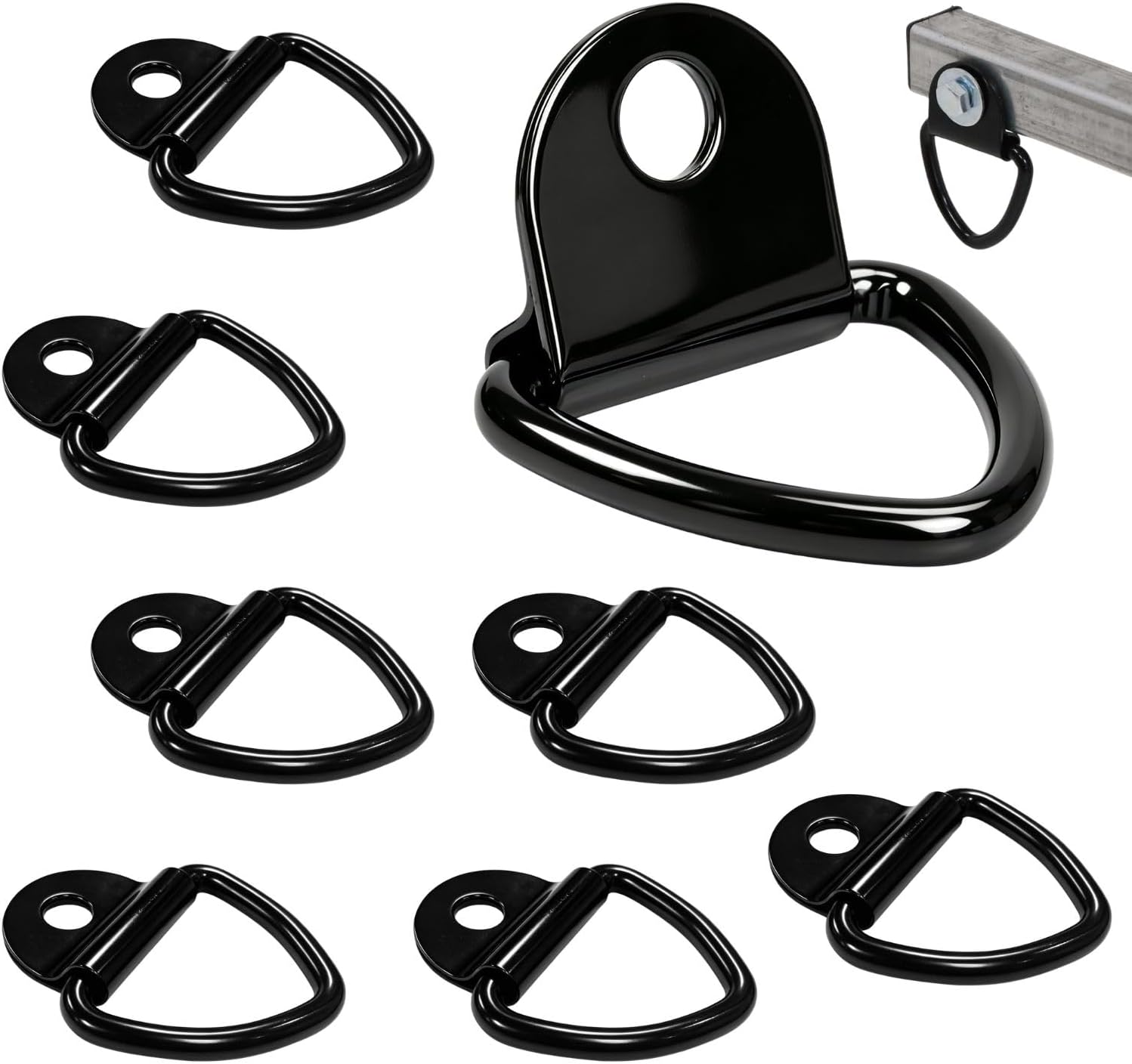 Set Mit 8 D-ringen Für Anhänger - Hochleistungs-zurrösen - D-ring Zur Ladungssicherung - Zurrösen Für Lkw, Pkw Und Anhänger (maximale Traglast 1000 Kg)