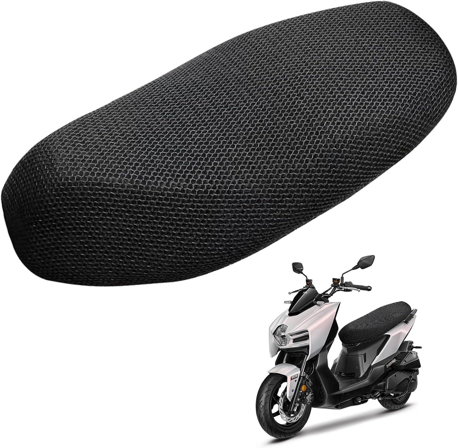 Motorradsitzkissen, 75 X 60 Cm, 3d-mesh-kühlschutz, Schutzhülle Für Motorradsitzkissen, Passend Für Die Meisten Motorräder Und Elektrofahrzeuge