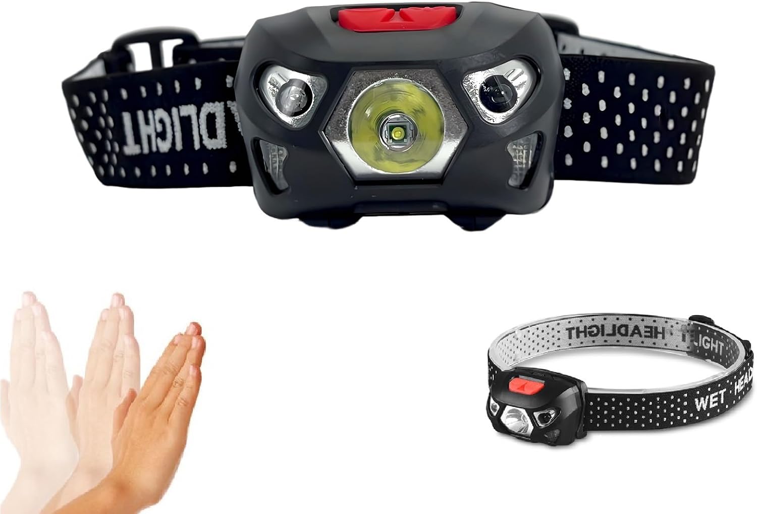 Led-stirnlampe, Extrem Leistungsstarke Led-stirnlampe, Leistungsstarke Stirnlampe, Batteriebetriebene Stirnlampe, Campingzubehör, Zum Angeln, Laufen Und Campen, Schwarz