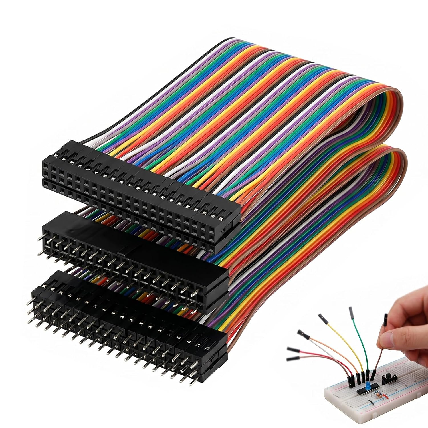 Stück Dupont-kabel, Arduino-jumperkabel, Dupont-stecker, Farbige Messleitungen Für Schaltungen, Lötfrei, Für Elektronische Prototypenentwicklung, 3 X 40 Stück, 20 Cm, 40 Pins