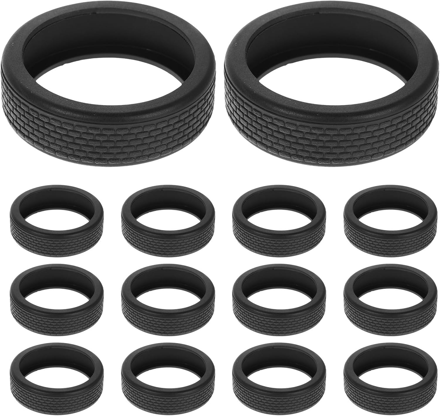 14 Stück Schwarze Silikon-kofferradabdeckungen