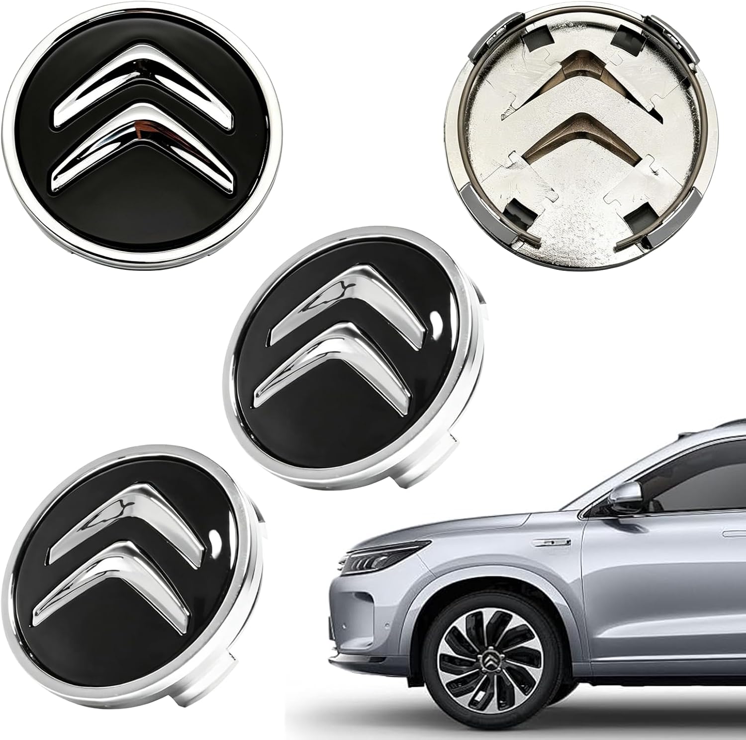 4-teilige Radkappen In Schwarz Für Citroën C1, C2, C3, C4 Und C5. Schützt Die Räder Vor Schmutz Und Korrosion. Schwarzes Leichtmetall-design Für Eine Ansprechende Optik. Einfache Montage.