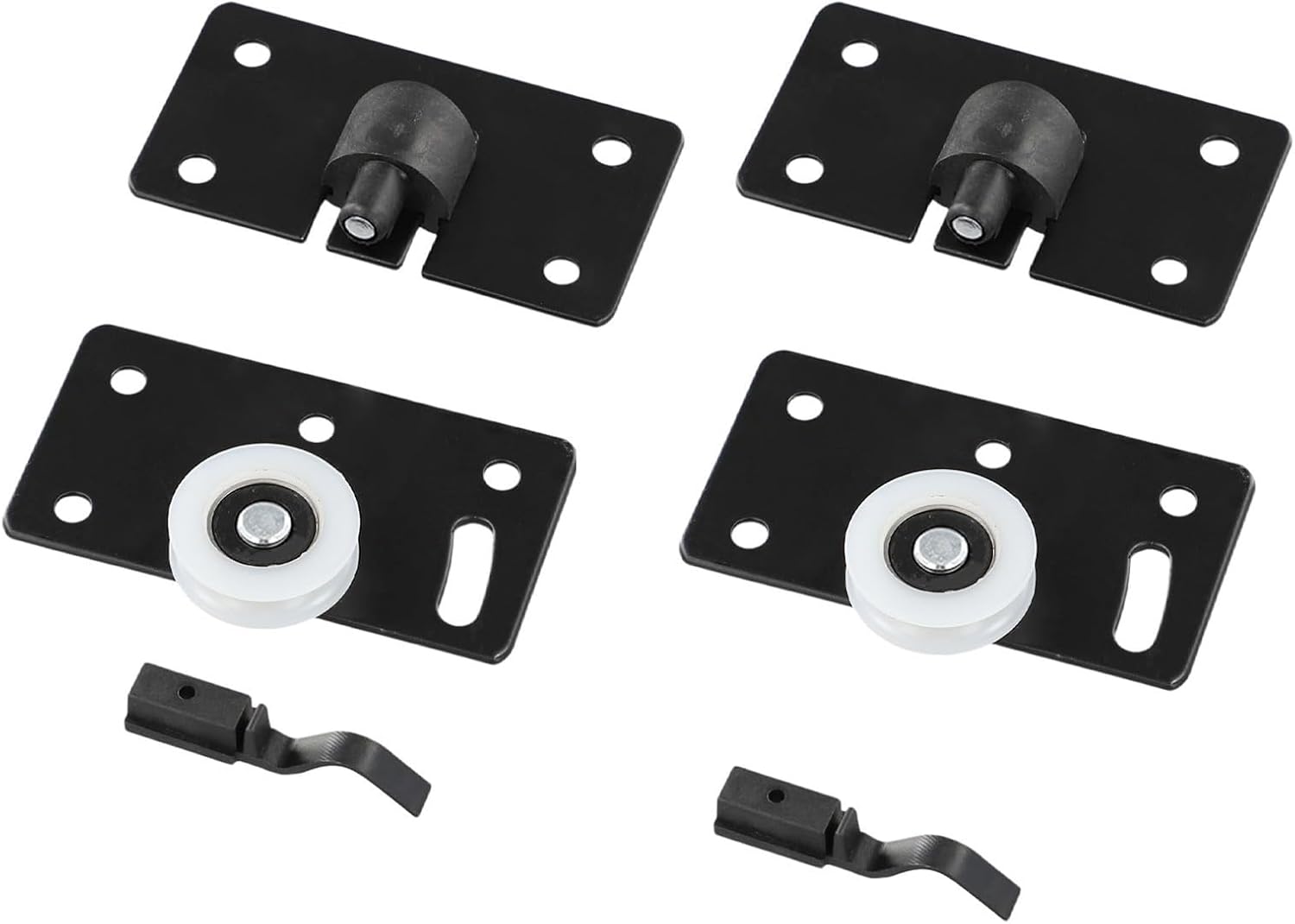 Set Mit 2 Verstellbaren Nylon-schiebetürrollen Für Schränke, Garderoben Und Oben Hängende Schiebetüren Leise Und Robuste Ersatzschiene, 74,5 Mm