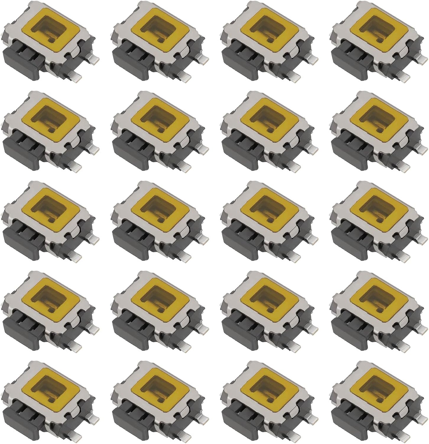 Packung Mit 20 Smd-drucktastenschaltern (4-polig), 4,7 X 3,5 X 1,6 Mm, Oberflächenmontage, 0,1 A/5 V