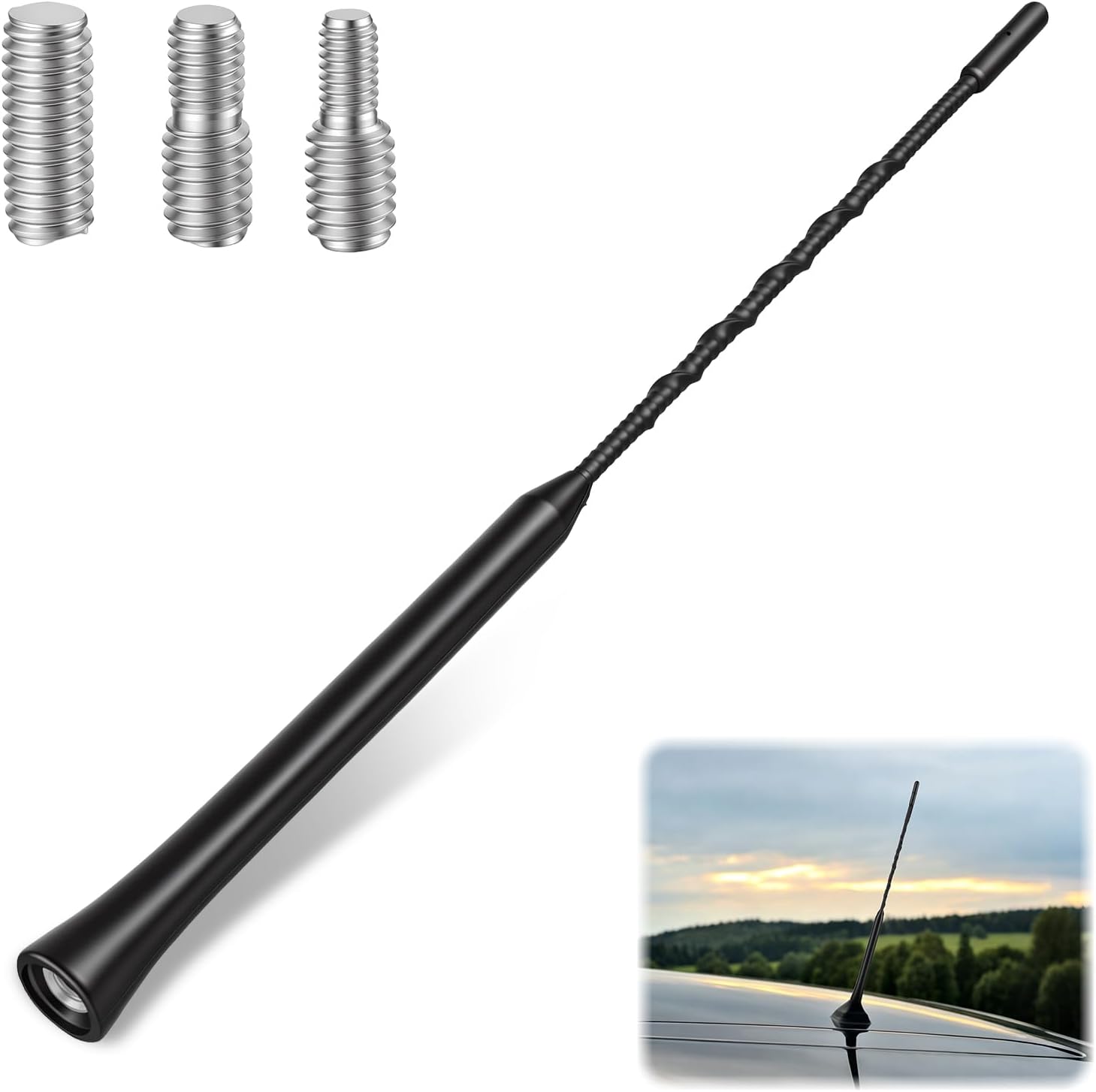 Universelle 28-cm-autoantenne, Dachantenne Für Autoradios Mit Verbessertem Dab/fm-empfang, Kompatibel Mit Verschiedenen Fahrzeugmodellen, Einfache Installation Mit 3 Adaptern, Wasser- Und Oxidationsbe