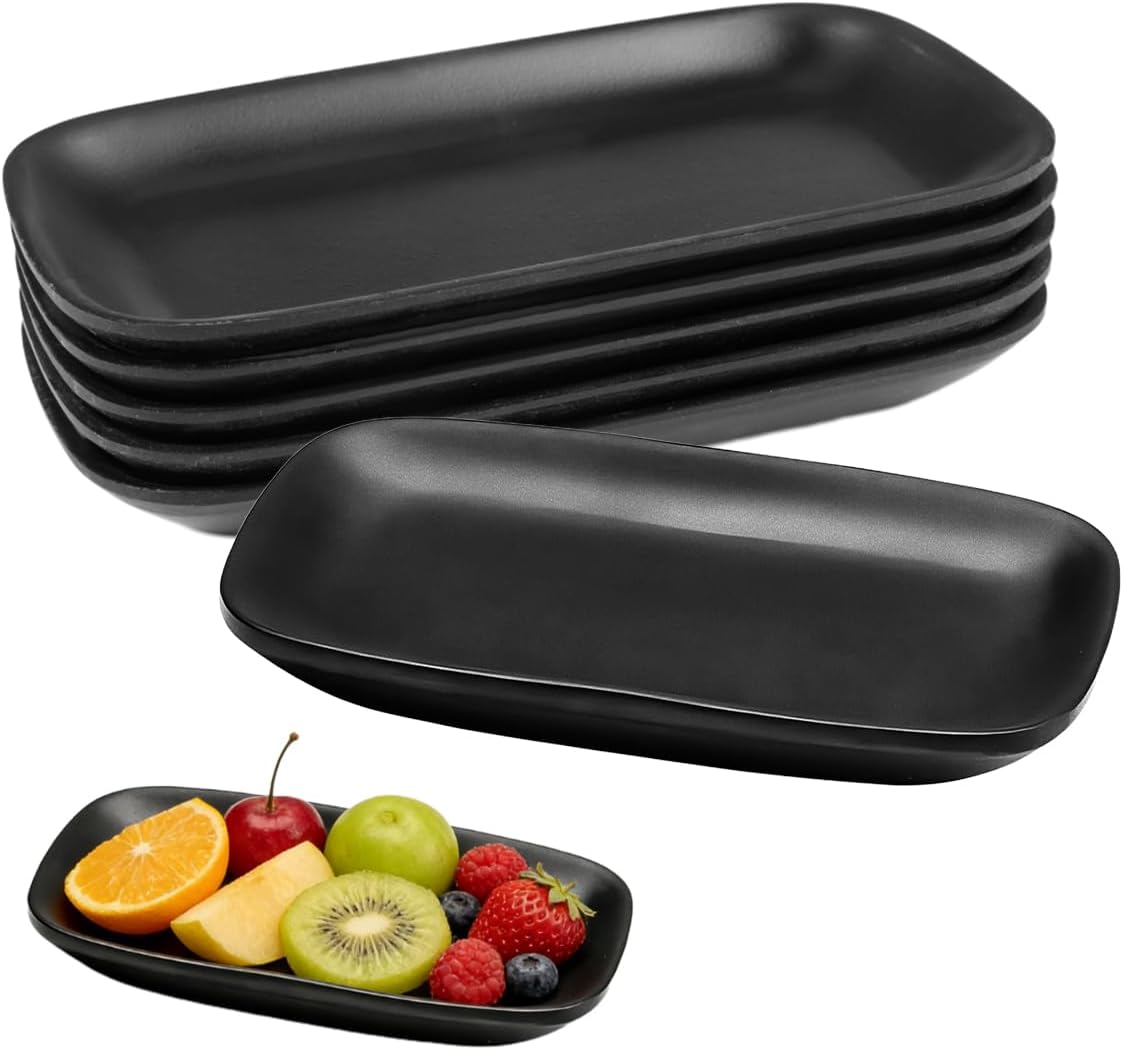 6-teiliges Set Rechteckiger Mezze-teller, 15,5 X 9 X 2 Cm