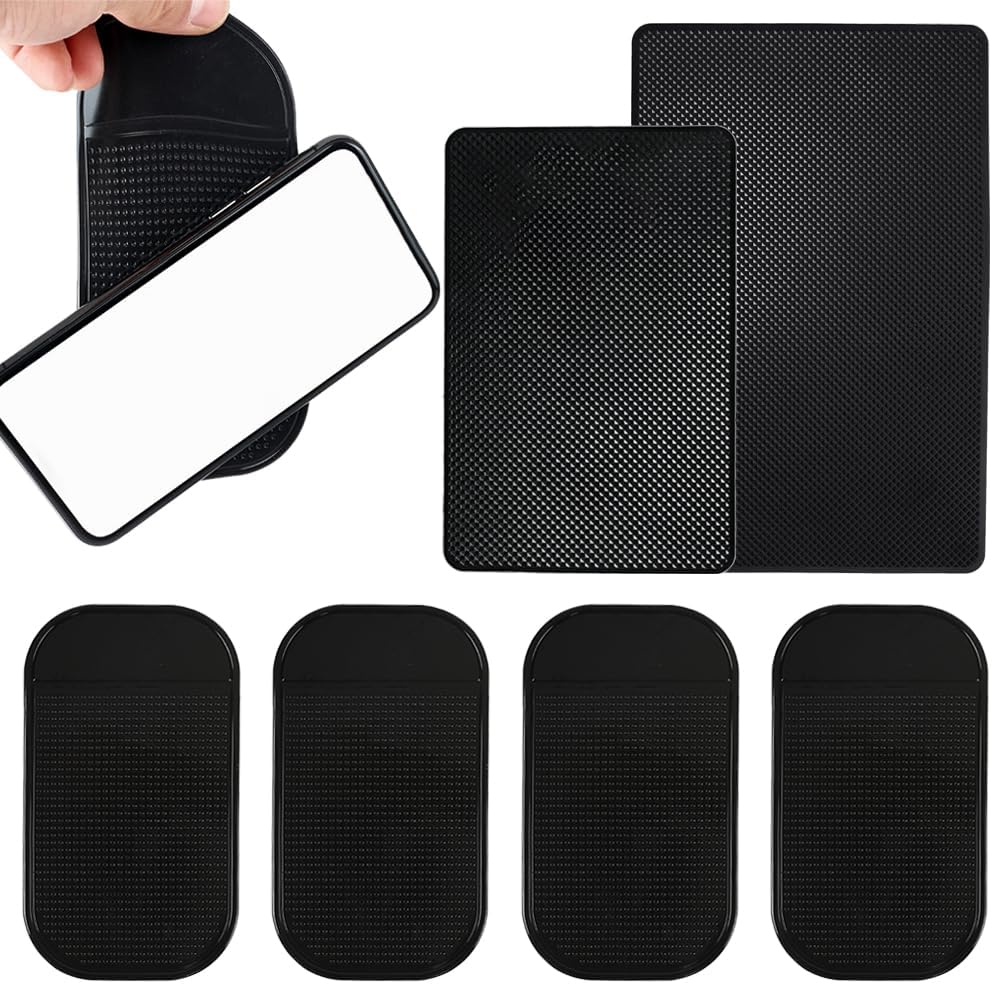 6-teiliges Set Rutschfester Armaturenbrettmatten, Multifunktionale, Selbstklebende Und Rutschfeste Matten, Waschbar, Mit Zusätzlicher Selbstklebender Matte