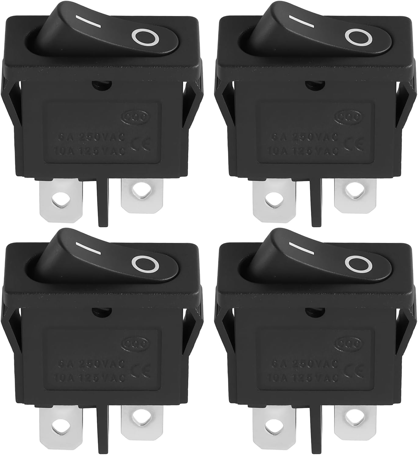 Packung Mit 4 Kippschaltern, 2 Pins, 2 Positionen, 19 X 7 Mm, 250 Vac, 6 A. Geeignet Für 4,8 Mm Flachstecker.