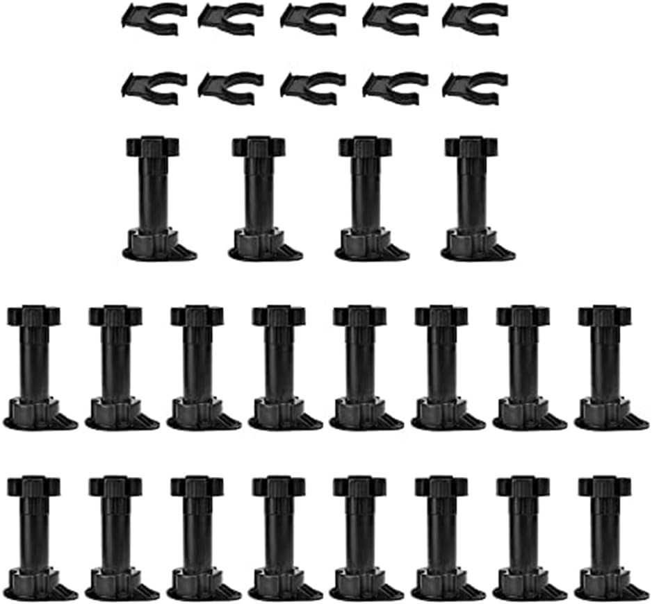 Set Mit 20 Verstellbaren Möbelfüßen Mit Klemmen Für Küchen- Und Badezimmermöbel