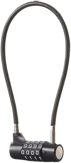 Kombinationsschloss Aus Zinklegierung Mit 5 Mm Stahldrahtkabel Und Vier Wellencode-rädern Für Zuverlässige Sicherheit An Schließfächern, Schränken Und Fahrrädern (280 Mm)