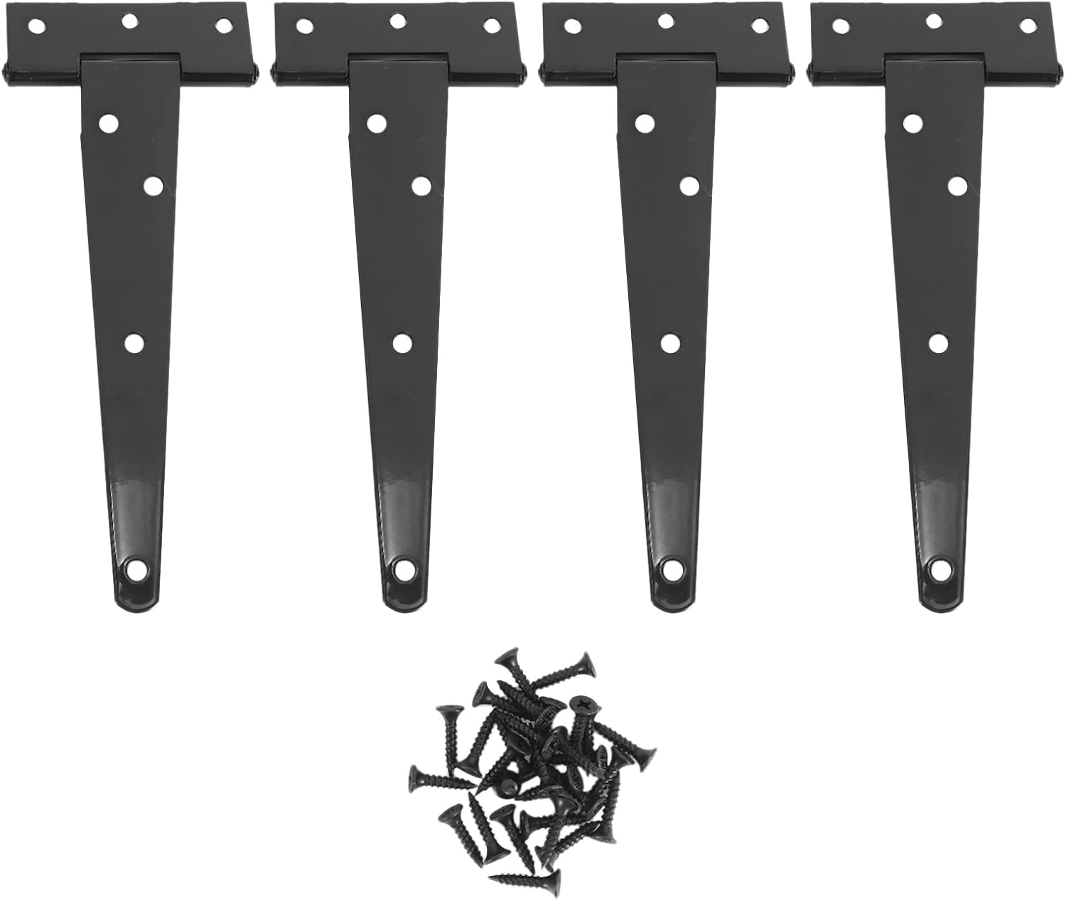 Set Mit 4 Robusten 6-zoll-türscharnieren Mit T-band Für Holztore (schwarz)