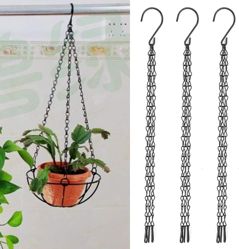 3-teiliges Hängeblumen-set, Gartenpflanzgefäß, Ersatzkorb Aus Eisen, Haken-set Zum Aufhängen, Gartenzubehör