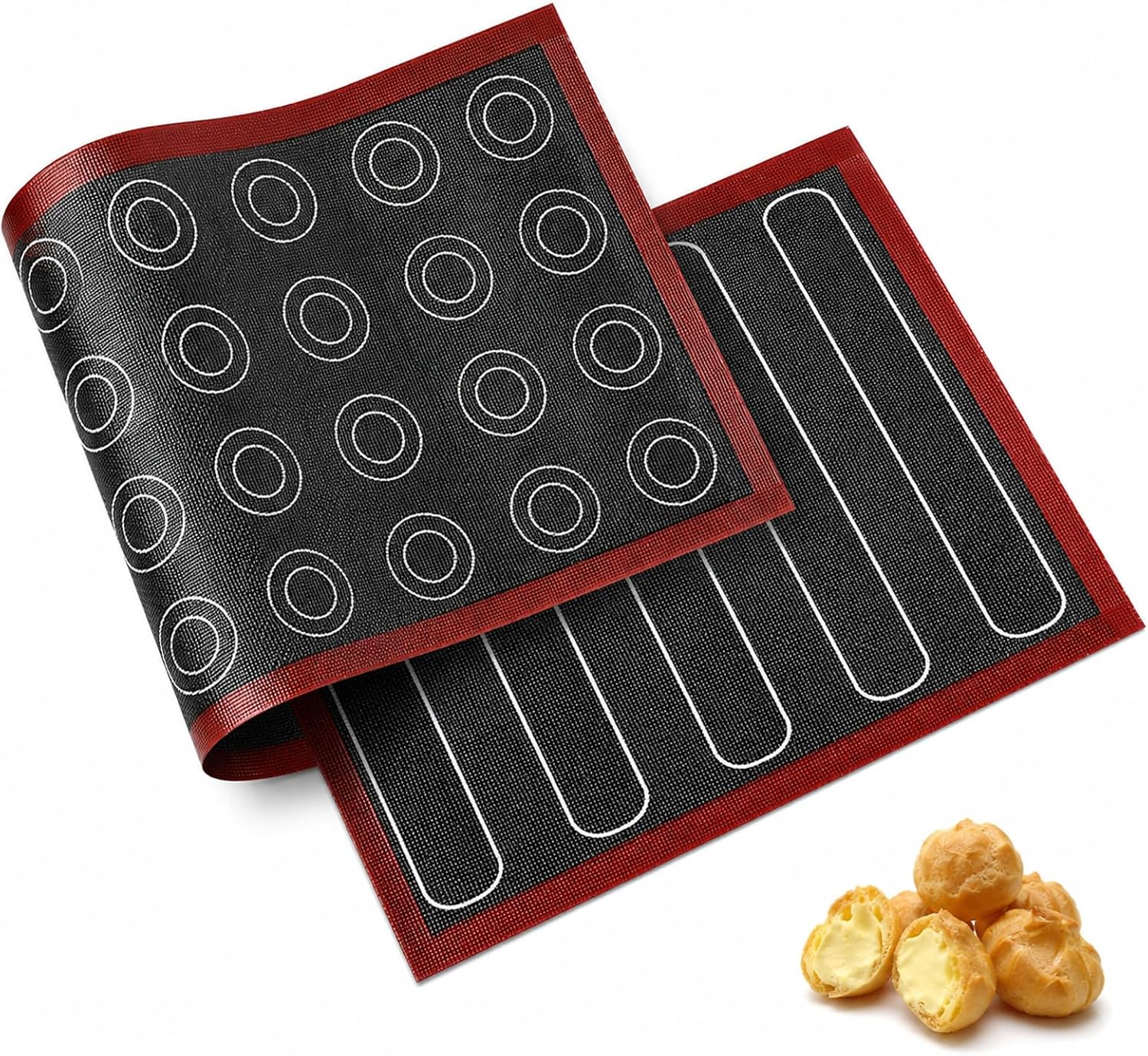 2 Backmatten, Perforiertes Gebäckblech Für Macarons Und Windbeutel, Wiederverwendbare Backmatten Für Den Backofen, Maße 40 X 30 Cm