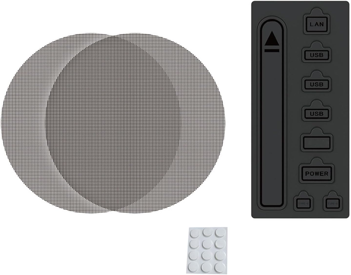 Silikon-anschlussstopfen-set Für Spielekonsolenlüfter, Schwarz, Staubdicht, Effektiv, Für Pro Slim Disc Digital-spielkonsole, 2 Staubfilter, 1 Stopfenplatte